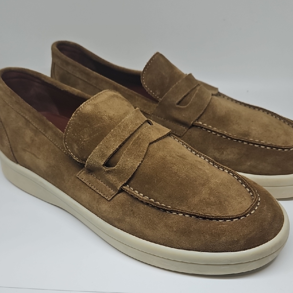 Men's Loro Piana Tan Suede Loafers 43.5 Aka 10.5